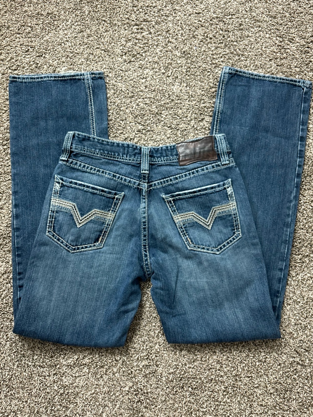 Rock & Roll Denim Cowboy Western Double Barrel Straight Blue Jeans Size 32X36